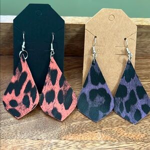 Handmade Faux Leather Earrings